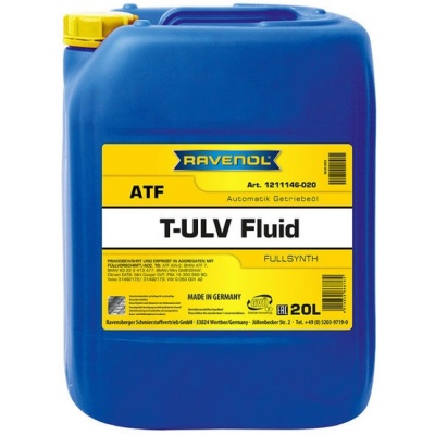 Трансмиссионное масло RAVENOL ATF T-ULV Fluid 20л (4014835868762) Трансмиссионное масло RAVENOL ATF T-ULV Fluid 20л (4014835868762)