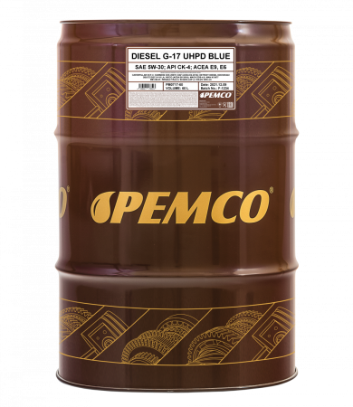 Моторное масло PEMCO DIESEL G-17 UHPD 5W-30 CK-4 синтетическое, 60л (PM0717-60)