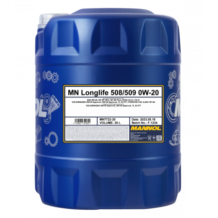 Моторное масло Mannol 7722 LONGLIFE 508/509 0W-20 20л (772220)