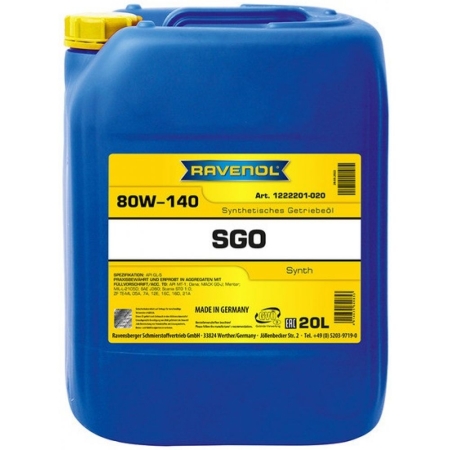 Трансмиссионное масло RAVENOL Getriebeoel SGO 80W-140 20л (4014835849853)